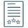 Trusted and thoughtful icon, showing star ratings on a document