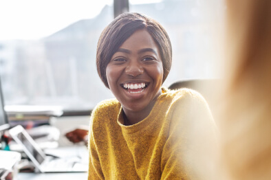 Woman smiling